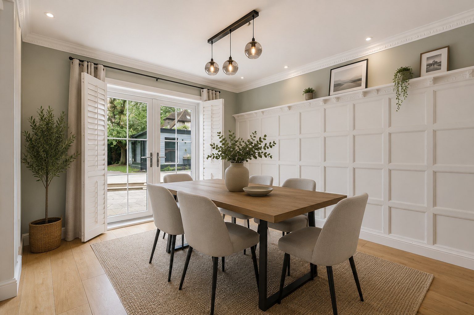 Dining room staged