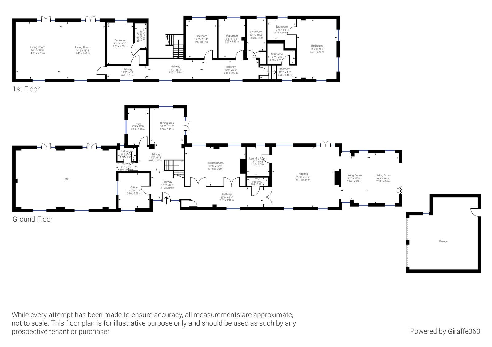Floor plan, all levels